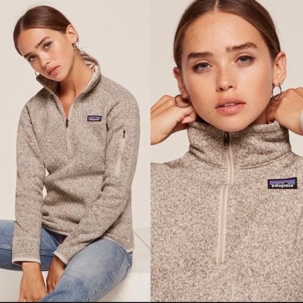Patagonia Better Sweater Full Zip Fleece Jacket Women's S Pelican Cream Heather